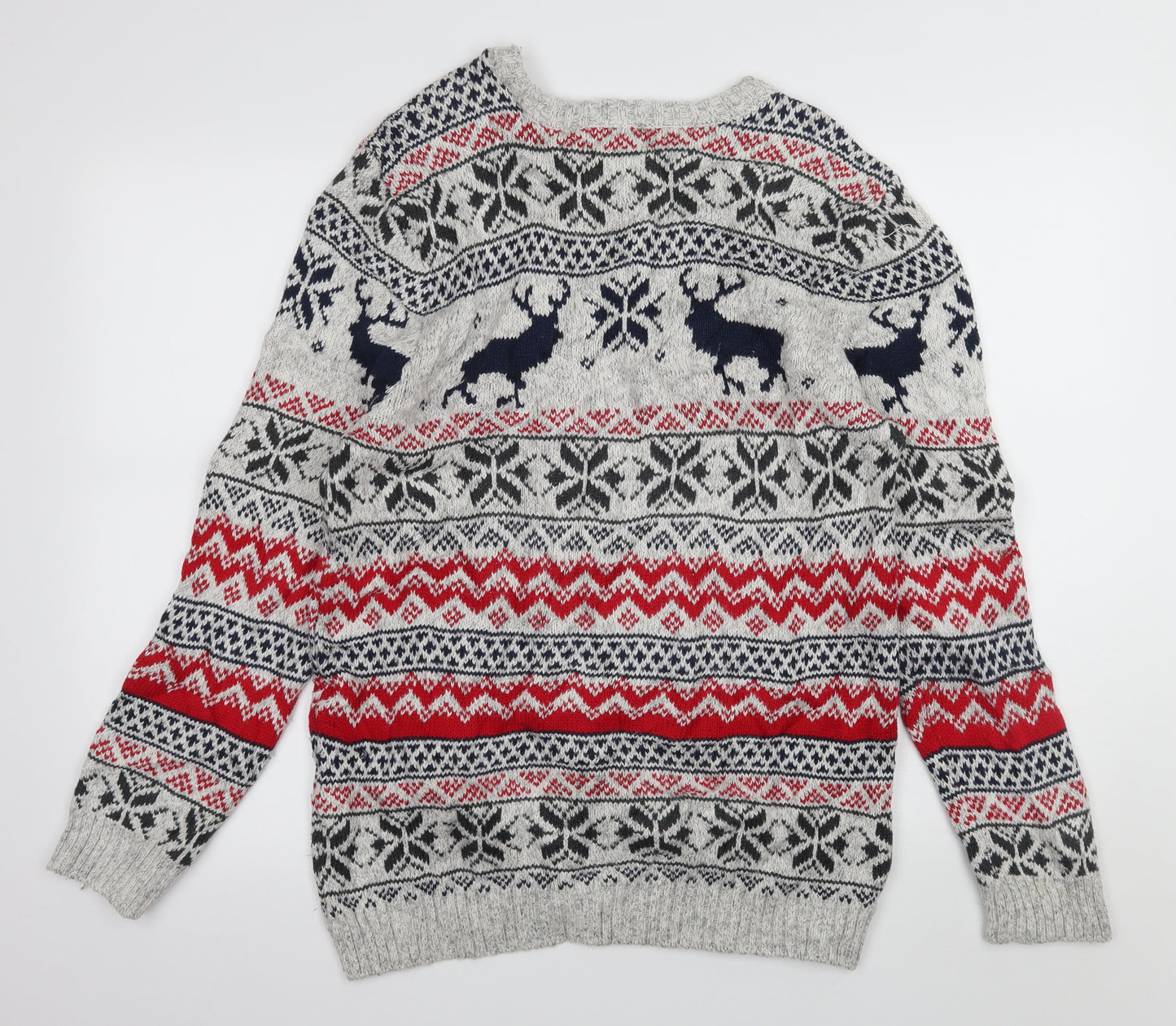 NEXT Mens Green Geometric Knit Pullover Jumper Size L