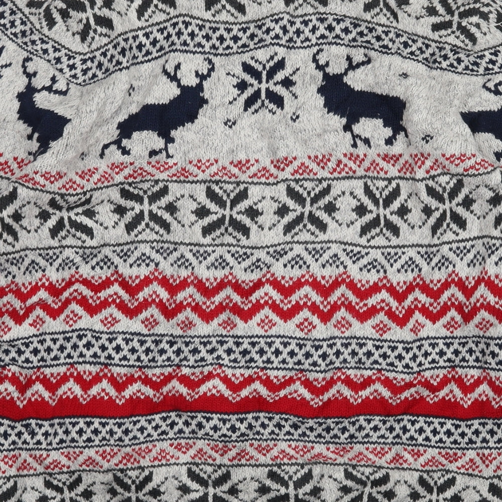 NEXT Mens Green Geometric Knit Pullover Jumper Size L