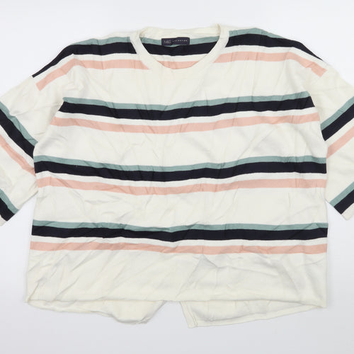 Marks and Spencer Womens Ivory Striped Knit Pullover Jumper Size L