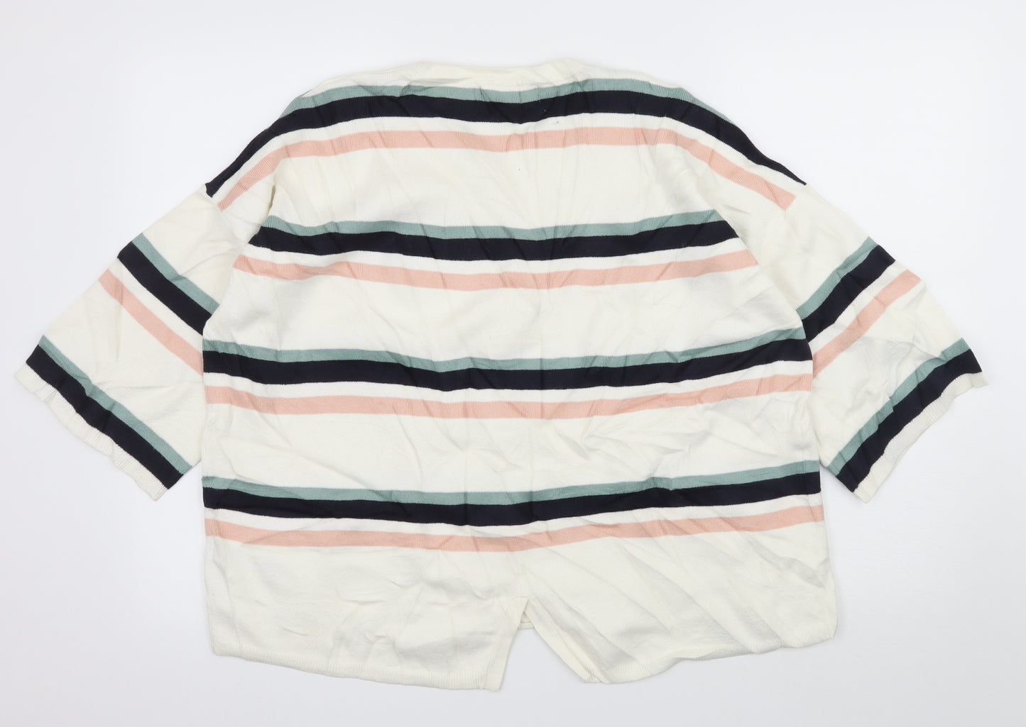 Marks and Spencer Womens Ivory Striped Knit Pullover Jumper Size L