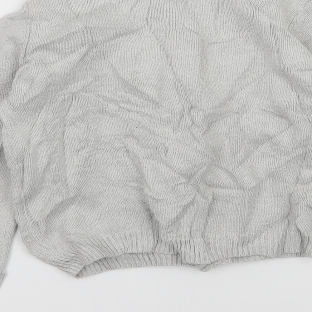 Strawberry Faire Girls Grey Geometric Knit Cardigan Jumper Size 5-6 Years
