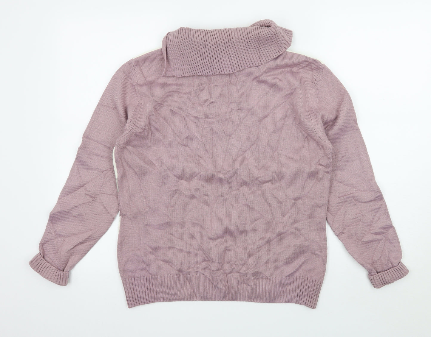 Damart Womens Purple Striped Knit Pullover Jumper Size 14