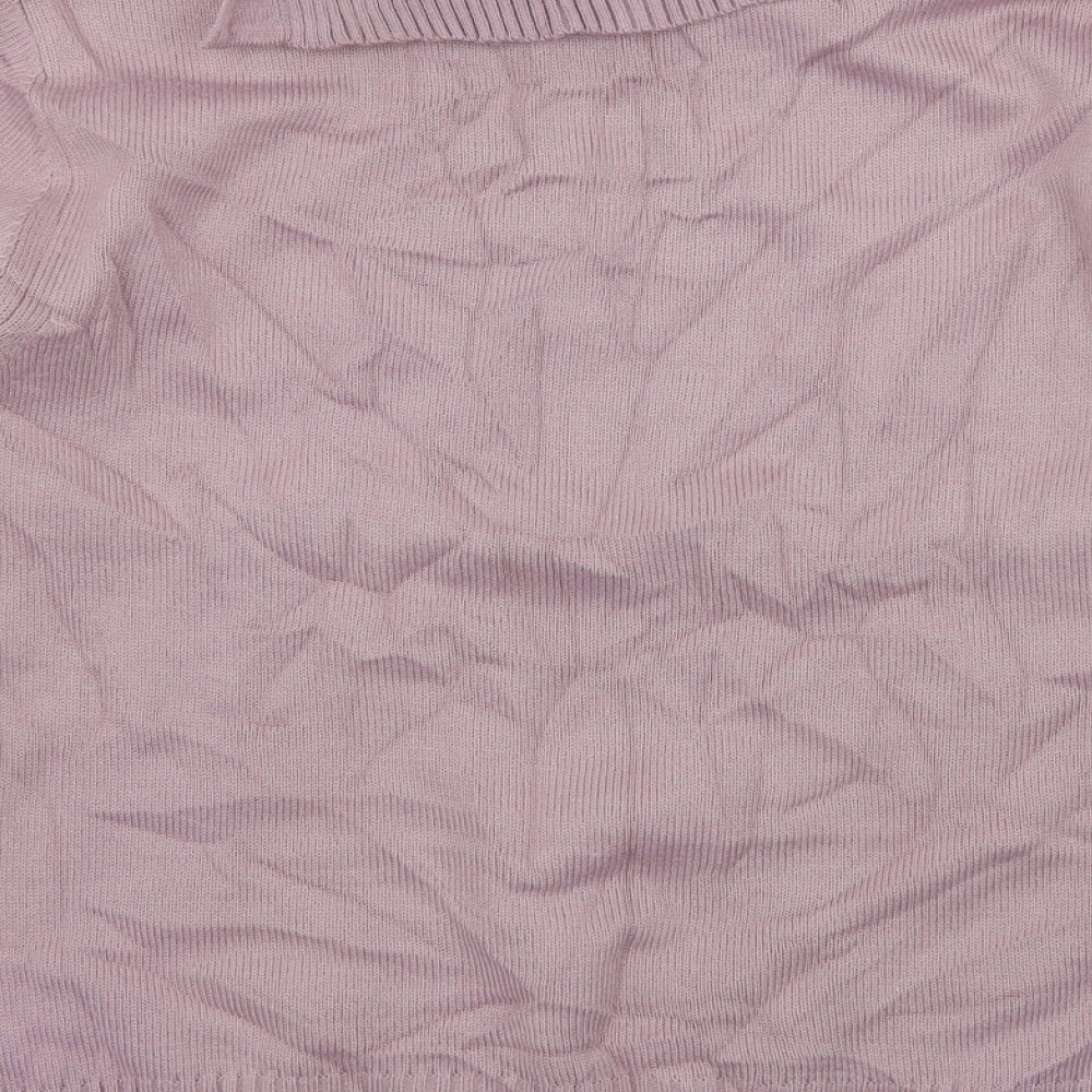 Damart Womens Purple Striped Knit Pullover Jumper Size 14