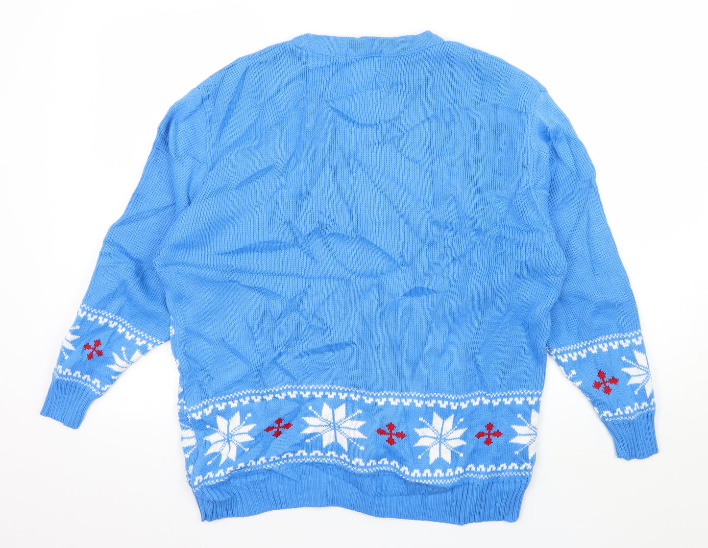 SD Mens Blue  Knit Pullover Jumper Size L  - Santa