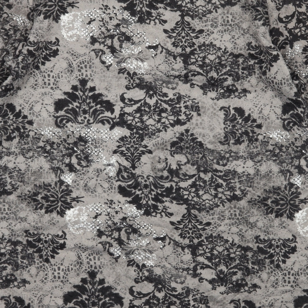 F&F Womens Grey Geometric Knit Basic T-Shirt Size 18