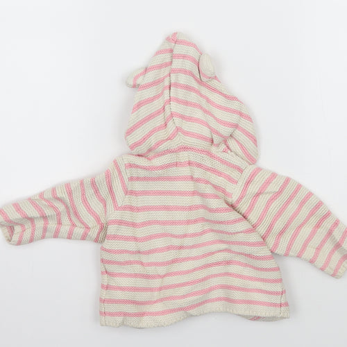 Gap Girls Ivory Striped Knit Cardigan Jumper Size 3-6 Months