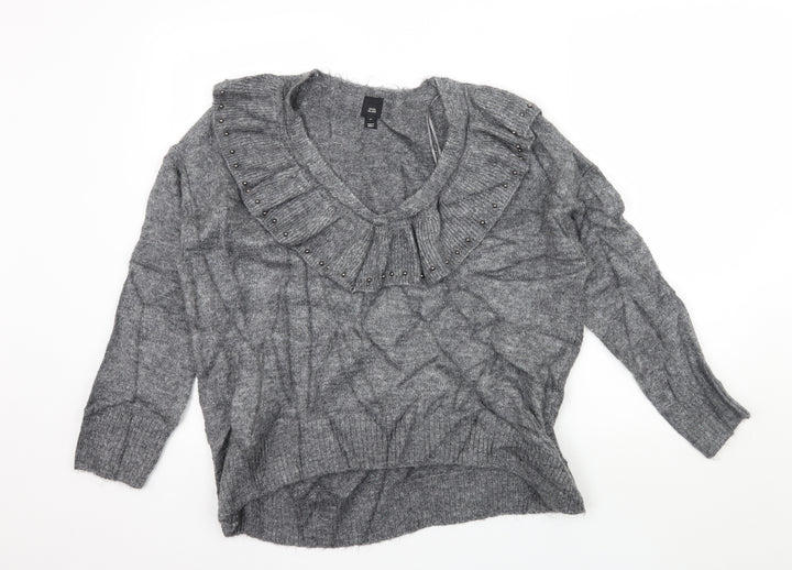 River Island Womens Grey  Knit Pullover Jumper Size M