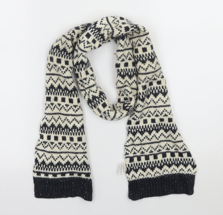 Preworn Womens Ivory Geometric Knit  Scarf