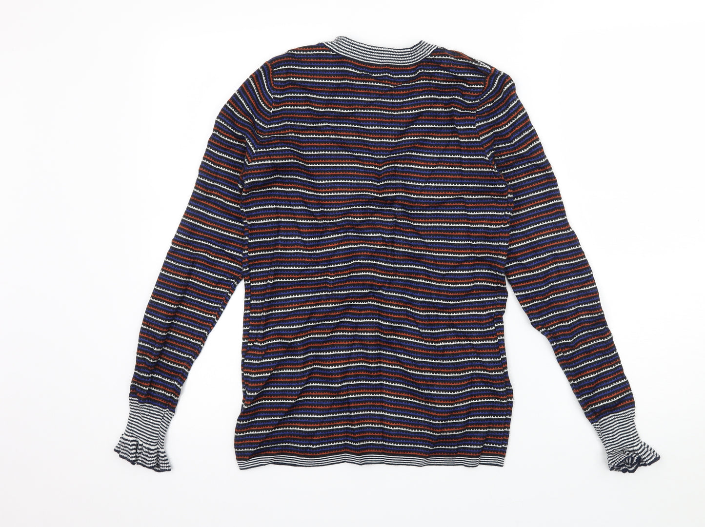 Papaya Womens Blue Striped Knit Pullover Jumper Size 8