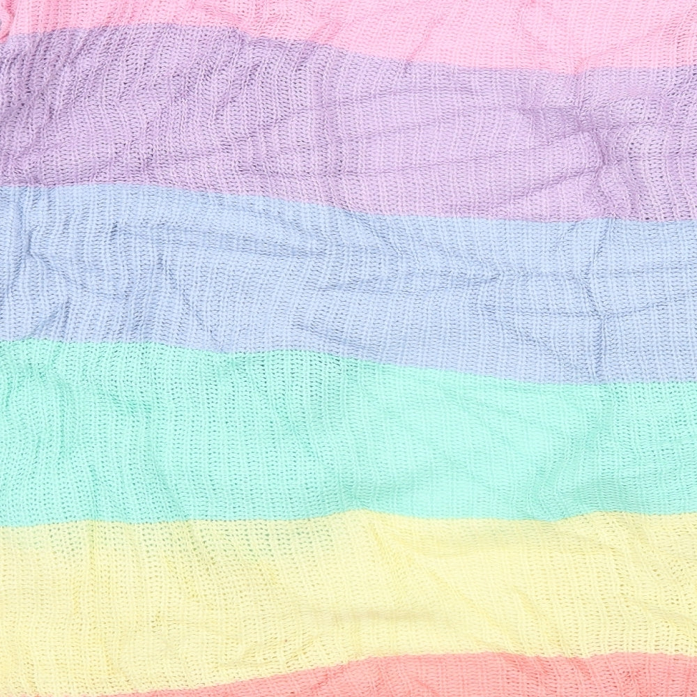 Preworn Womens Multicoloured Striped Knit Cardigan Jumper Size M