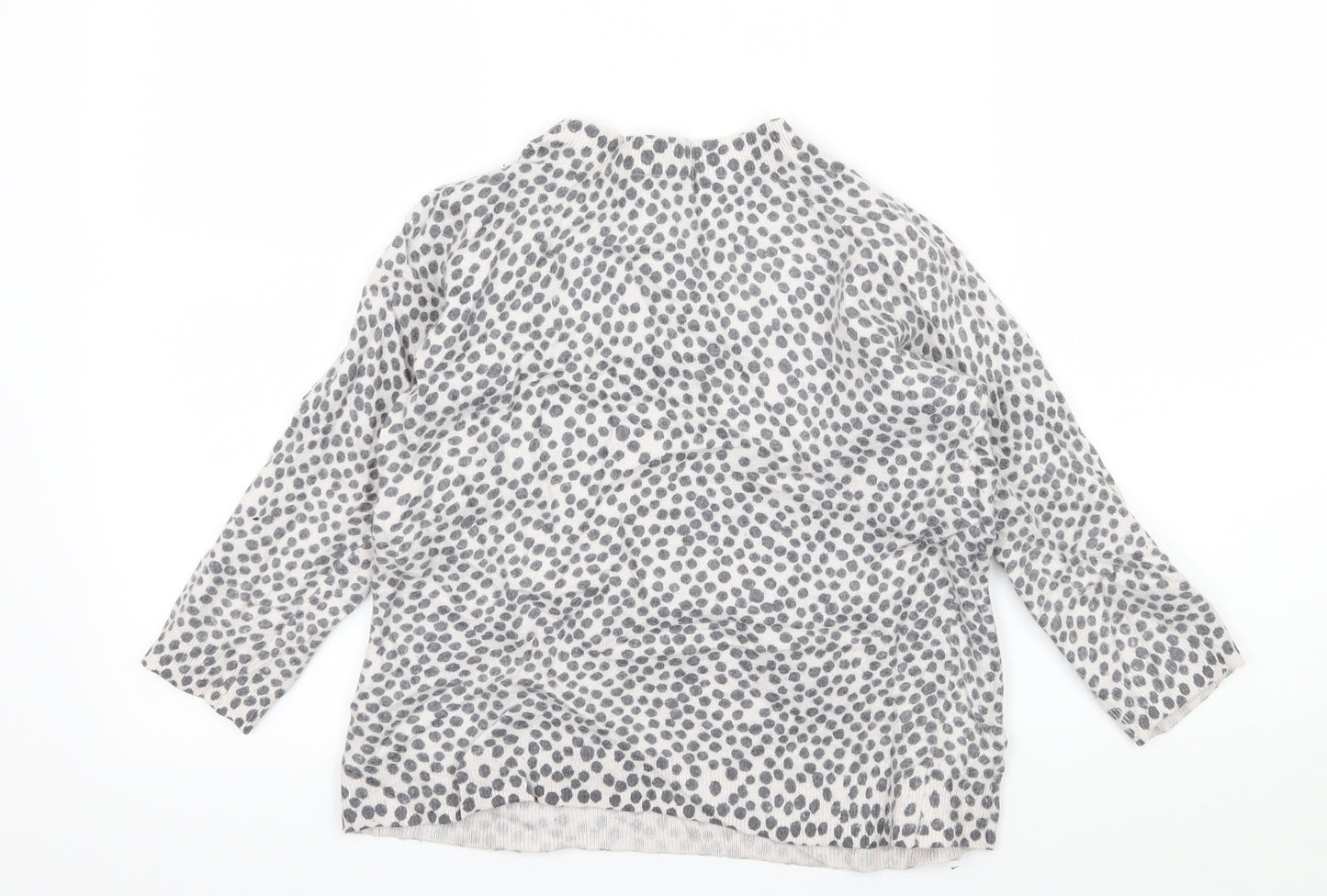 Jager Womens Ivory Polka Dot Knit Pullover Jumper Size M