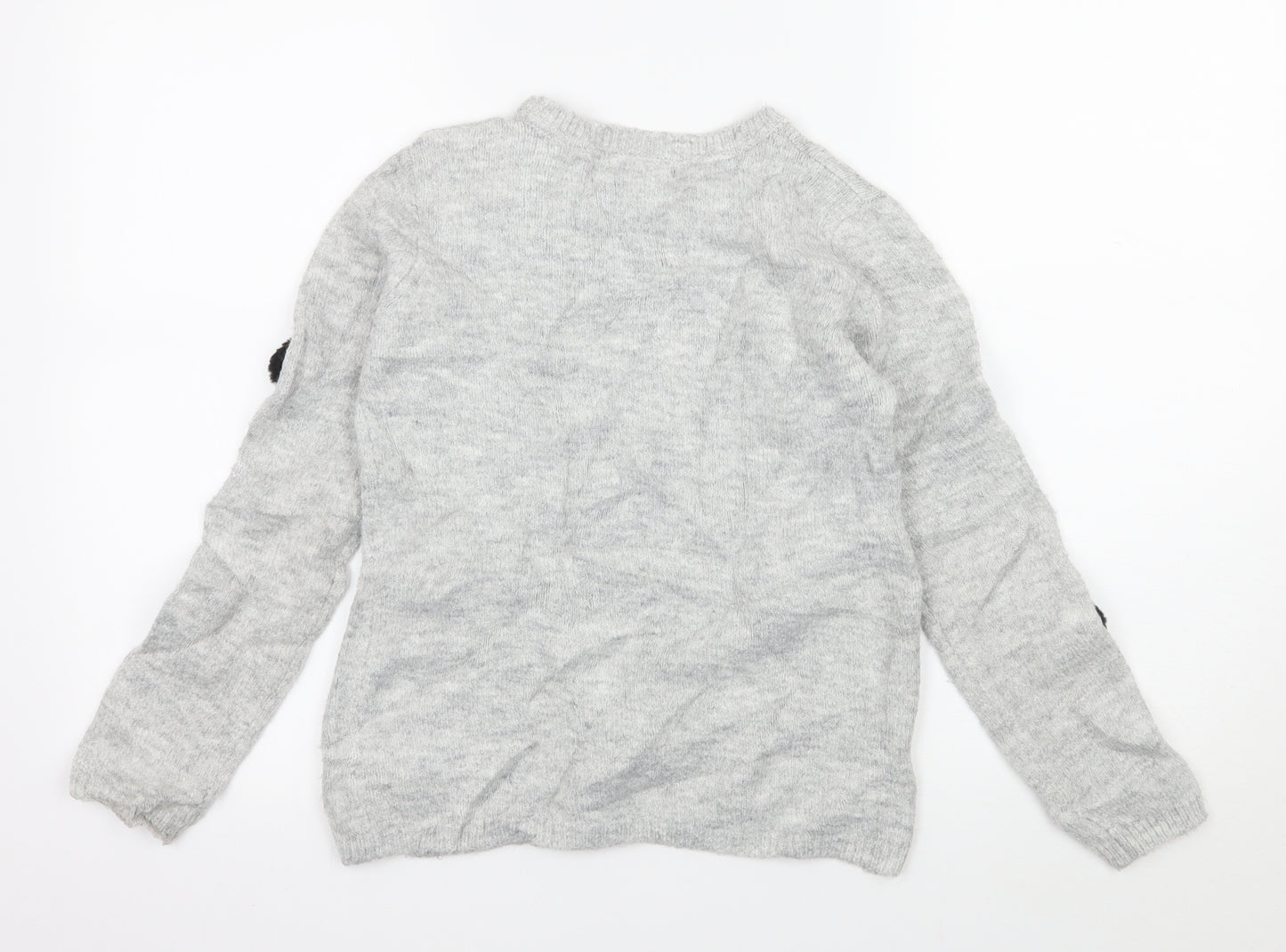 Primakr Girls Grey Polka Dot Knit Pullover Jumper Size 12-13 Years