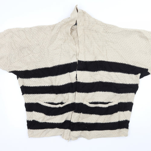 Atmosphere Womens Beige Striped Knit Cardigan Jumper Size 12