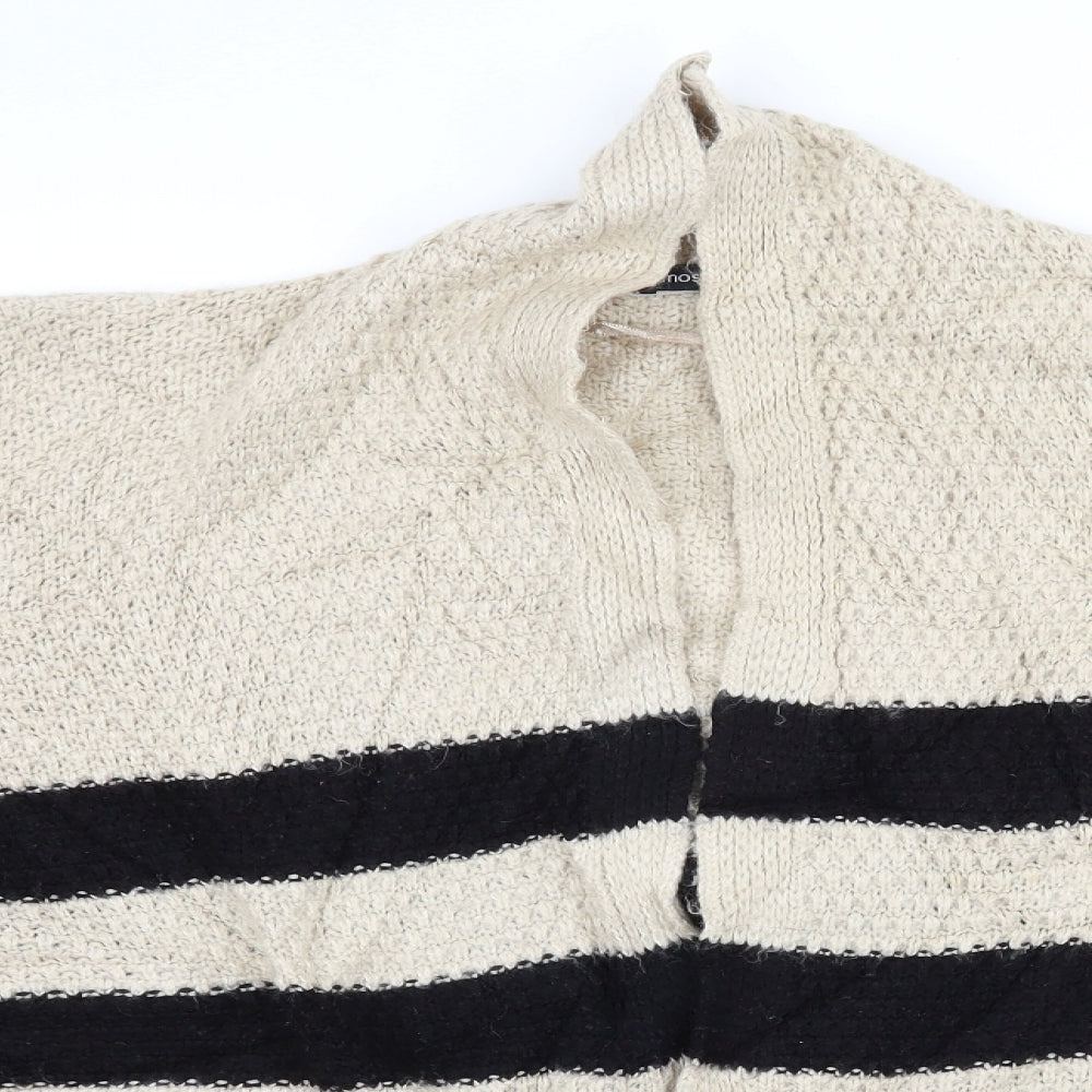 Atmosphere Womens Beige Striped Knit Cardigan Jumper Size 12