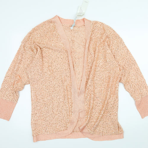 Note Womens Orange  Knit Cardigan Jumper Size 16