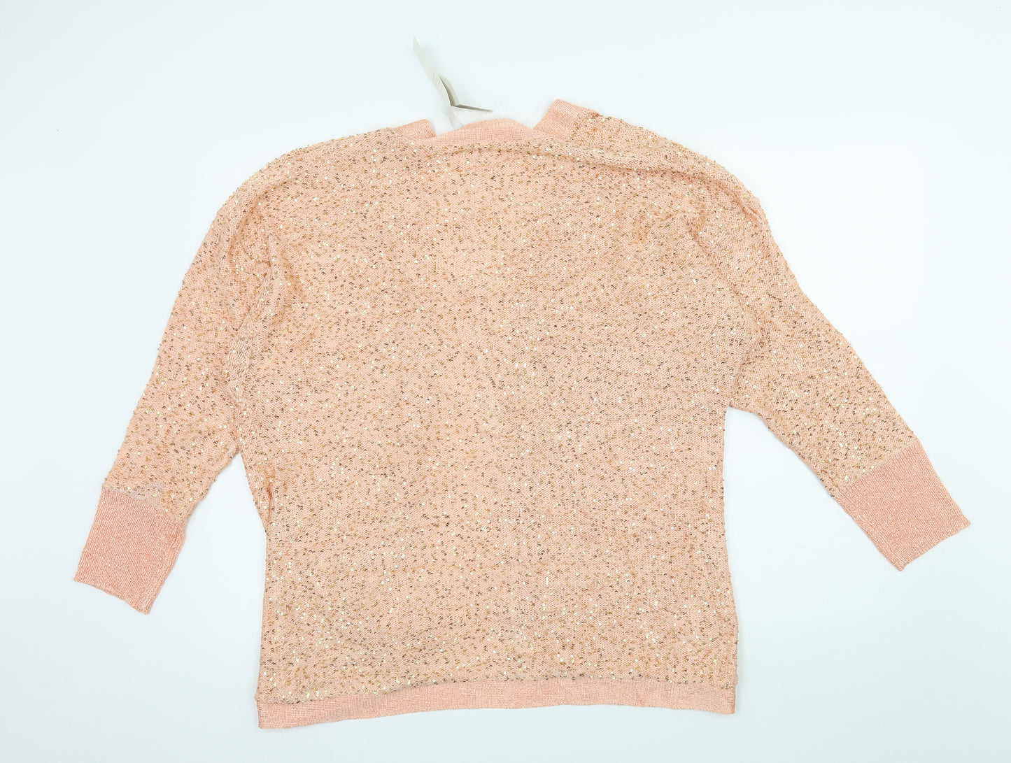 Note Womens Orange  Knit Cardigan Jumper Size 16