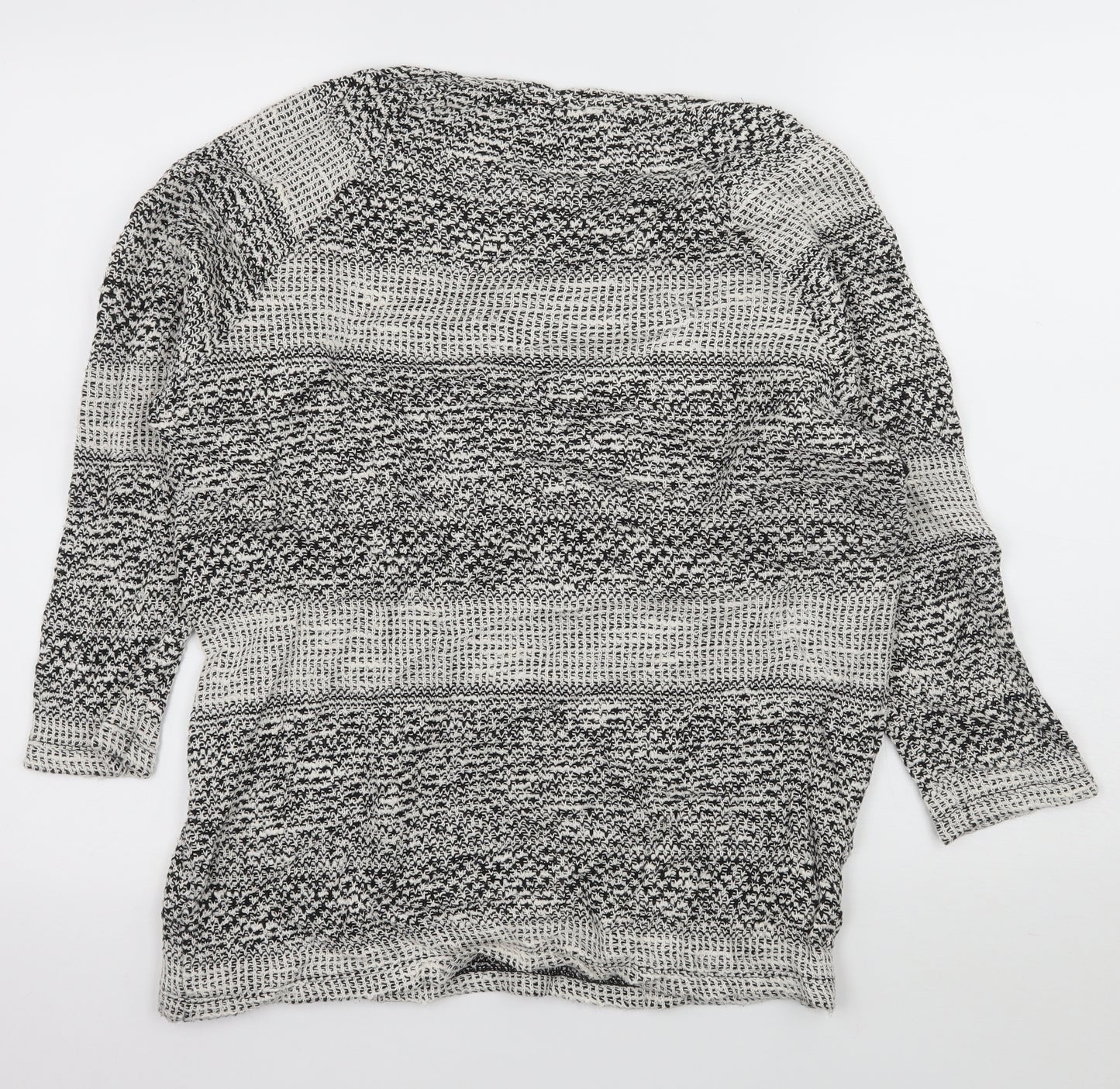 TU Womens Grey Striped Knit Cardigan Jumper Size 14