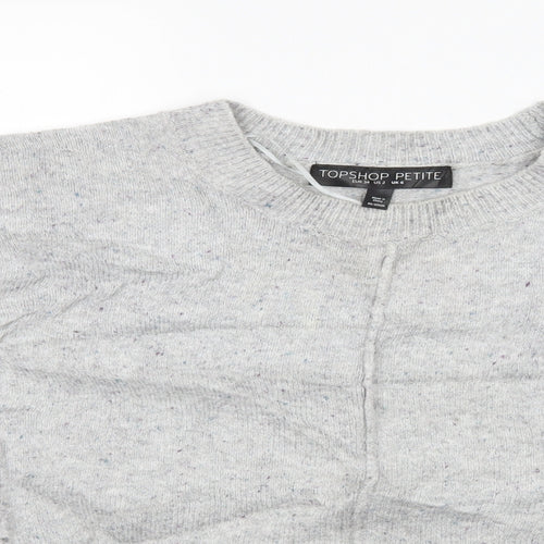 Topshop Womens Grey  Knit Pullover Jumper Size 6