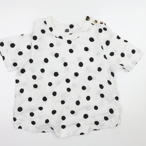 Marks and Spencer Womens White Polka Dot  Basic Blouse Size 10