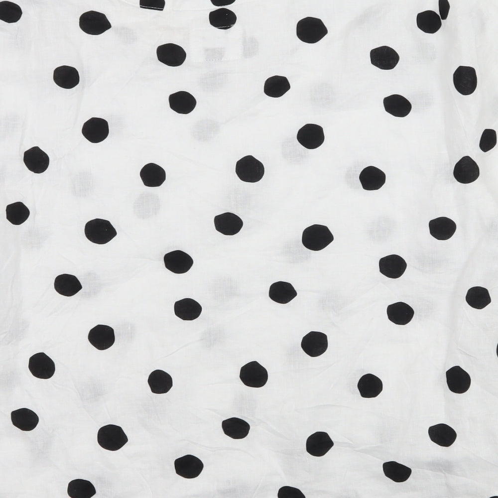 Marks and Spencer Womens White Polka Dot  Basic Blouse Size 10