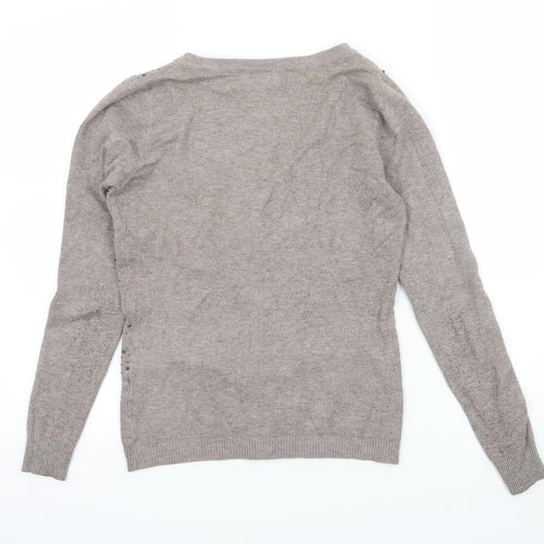 Tiramisu Womens Brown  Knit Cardigan Jumper Size M