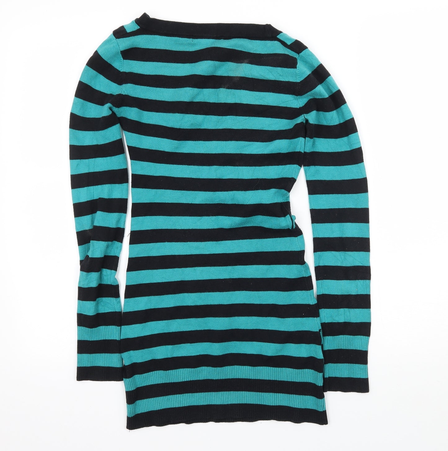 Jane Norman Womens Blue Striped Knit Jumper Dress  Size 8