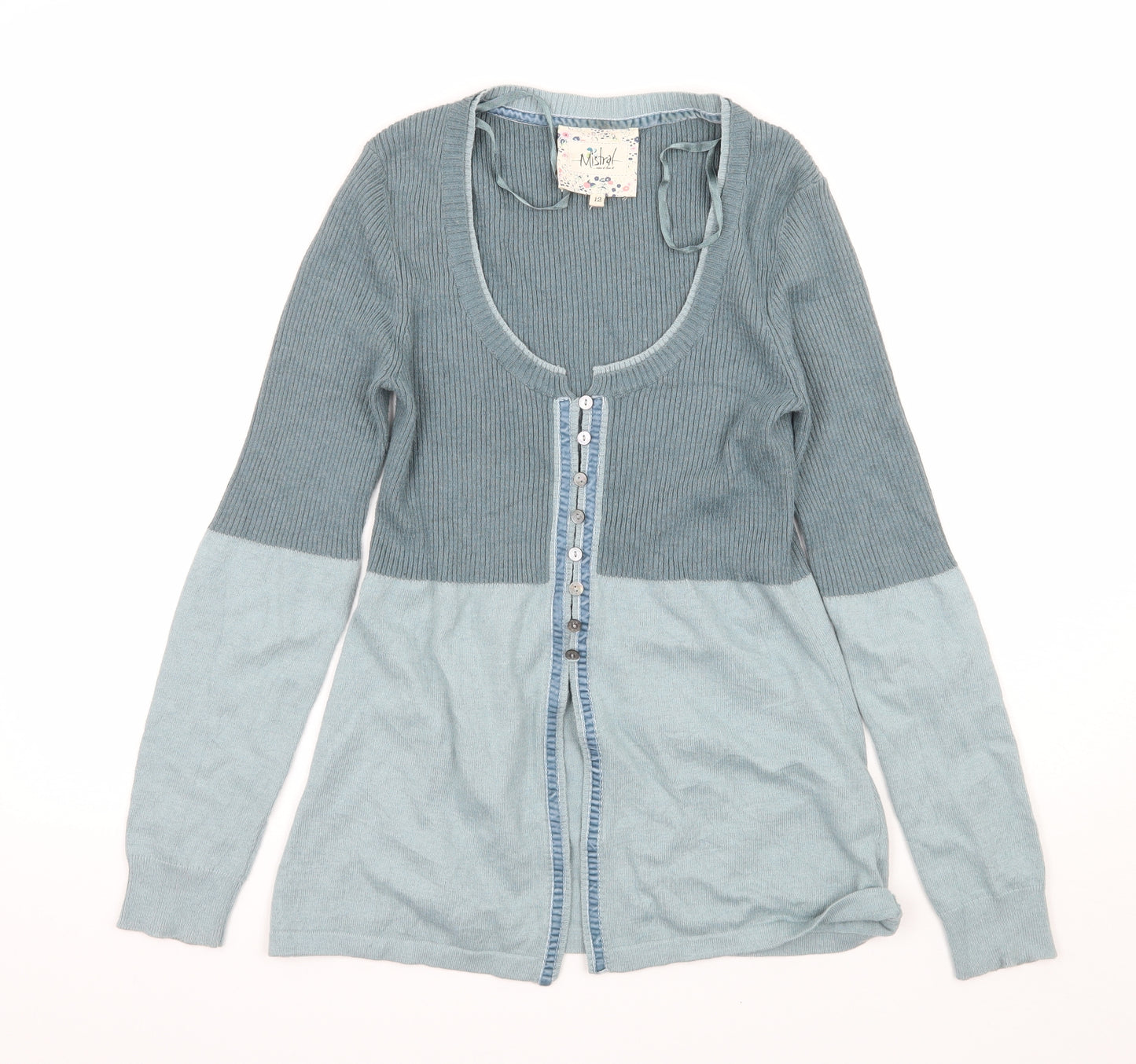 Mistral Womens Blue  Knit Cardigan Jumper Size 12