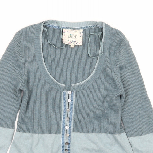 Mistral Womens Blue  Knit Cardigan Jumper Size 12