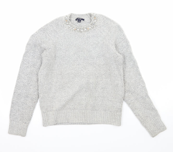 Kiabi Womens Grey Knit Pullover Jumper Size 10