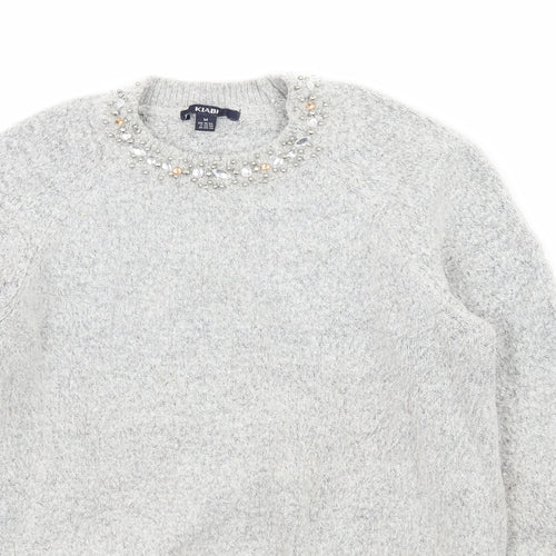 Kiabi Womens Grey  Knit Pullover Jumper Size 10