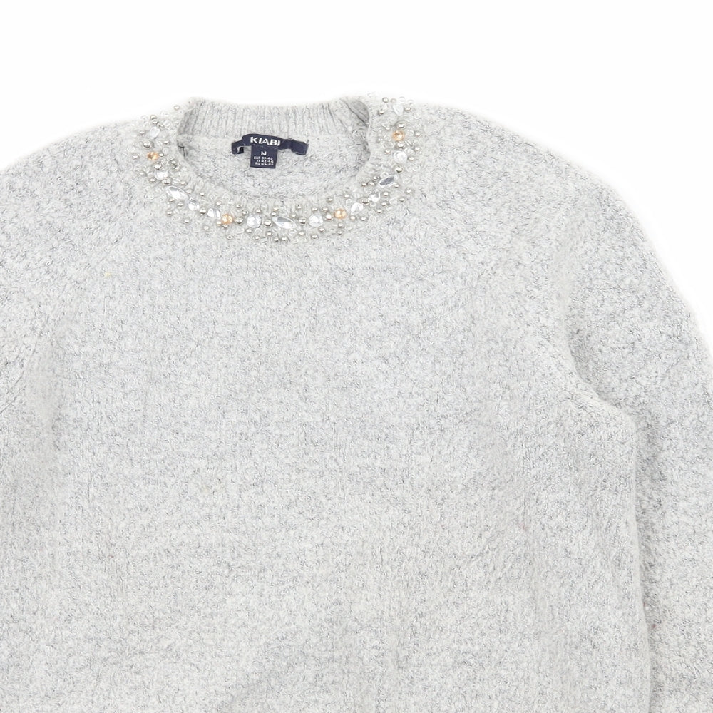 Kiabi Womens Grey  Knit Pullover Jumper Size 10