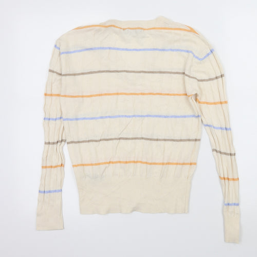 Marks and Spencer Womens Ivory Striped Knit Pullover Jumper Size S