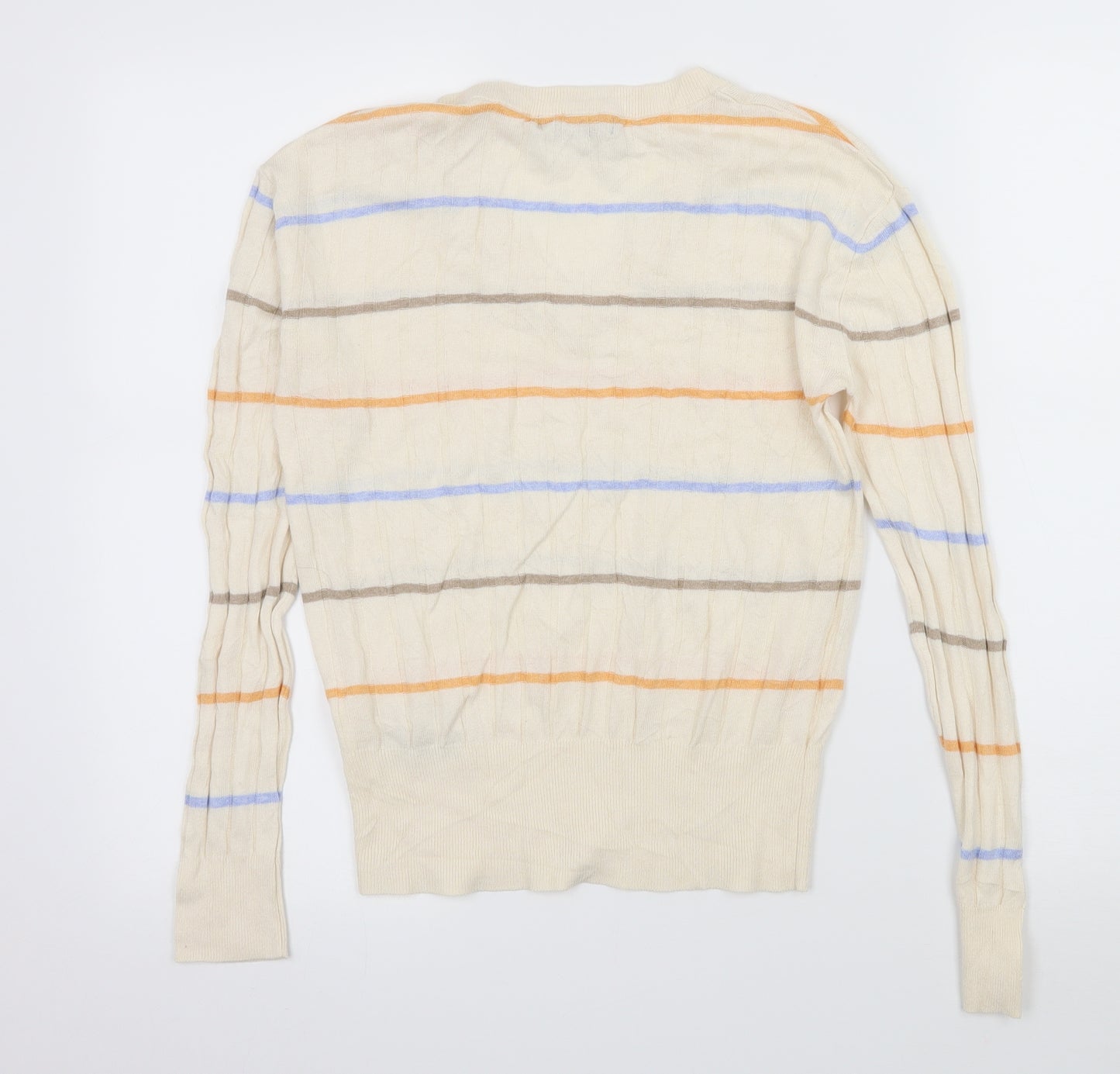 Marks and Spencer Womens Ivory Striped Knit Pullover Jumper Size S