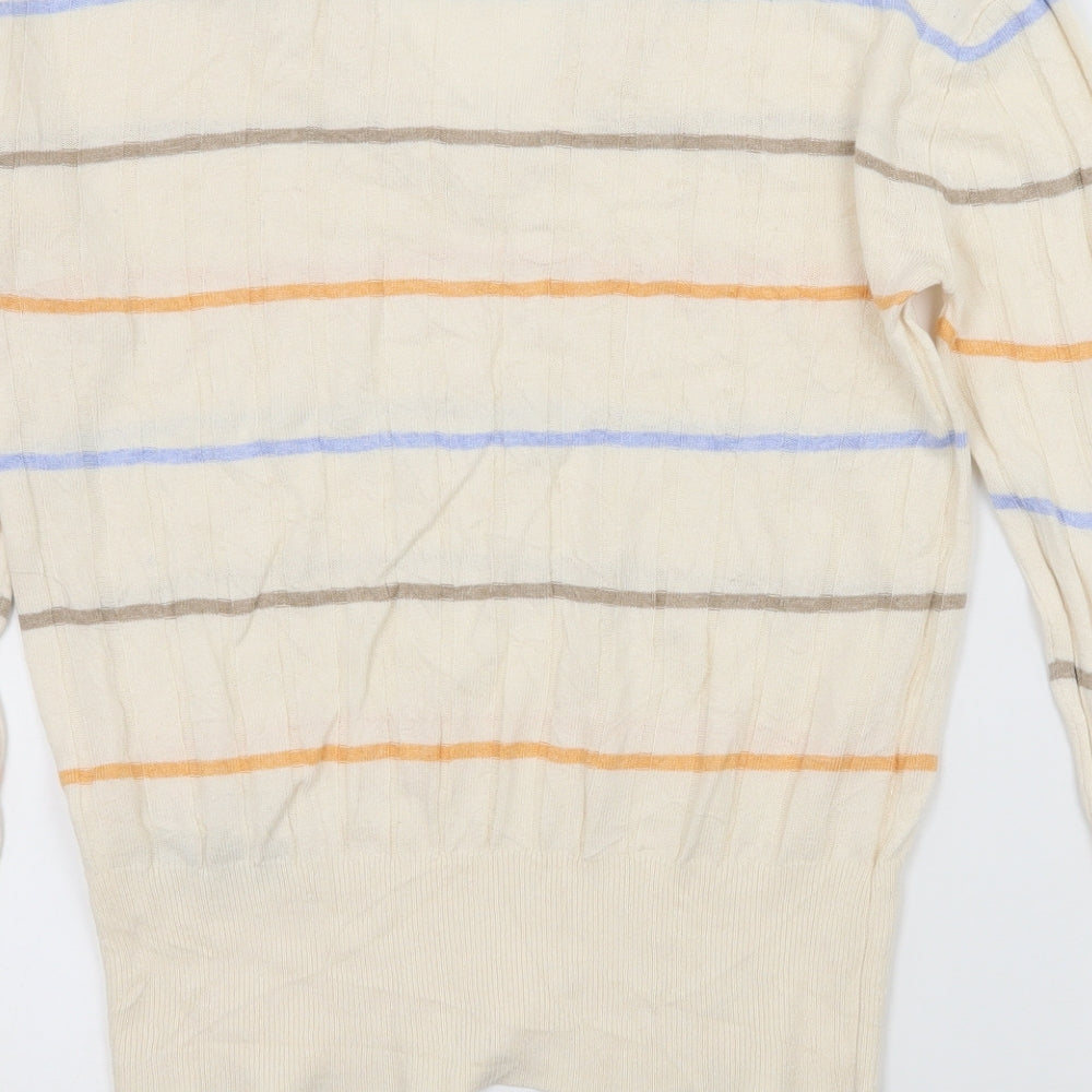 Marks and Spencer Womens Ivory Striped Knit Pullover Jumper Size S