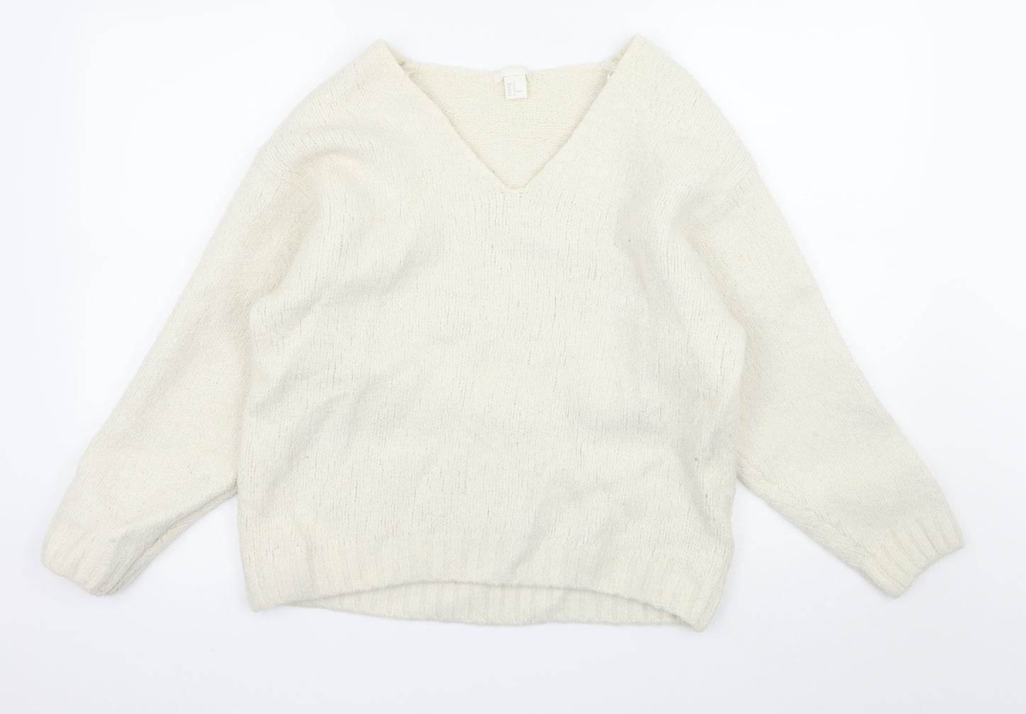 H&M Womens Ivory  Knit Pullover Jumper Size M