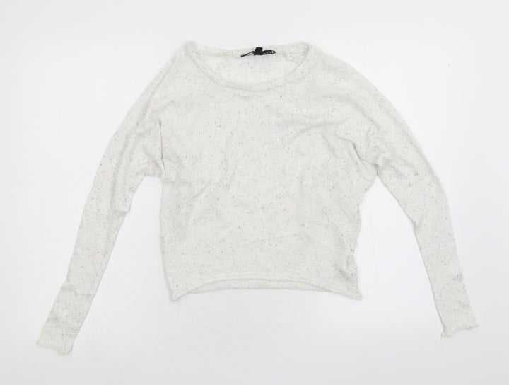 Topshop Womens White Pullover Jumper Size 4