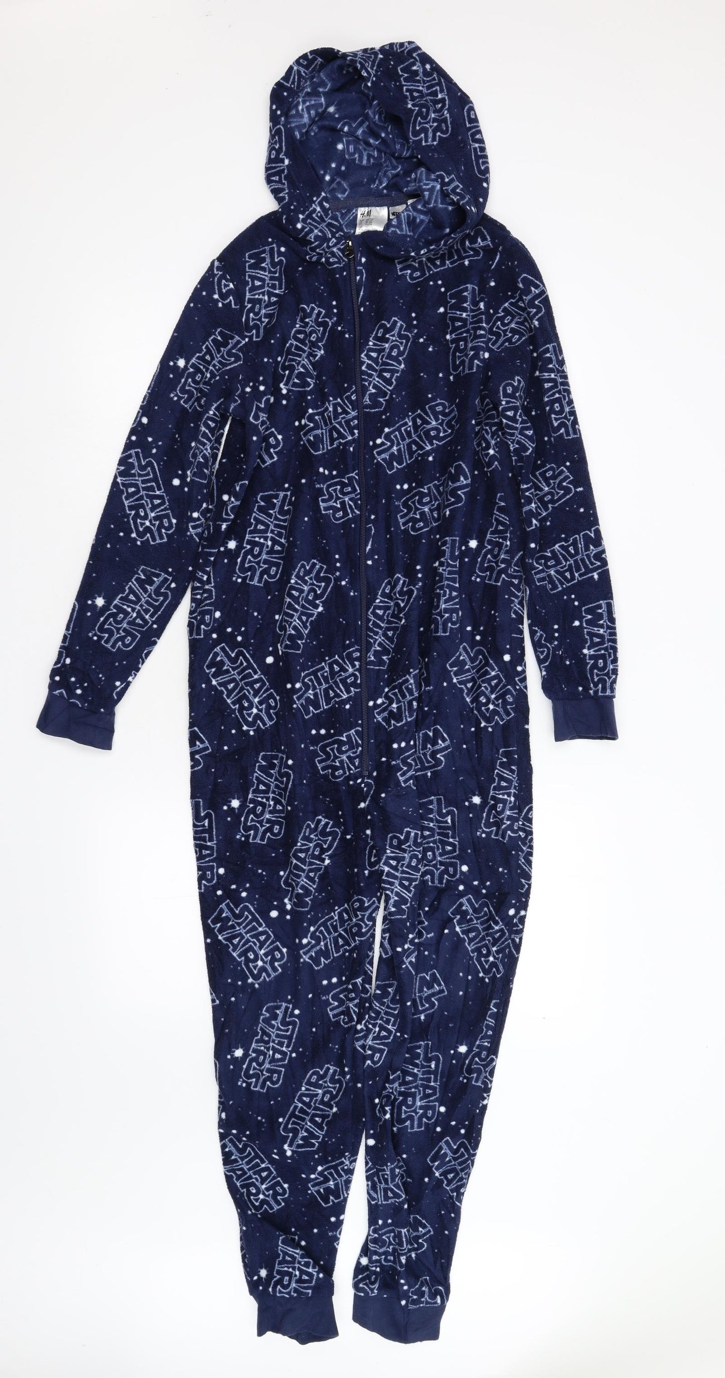 H&M Boys Blue Geometric Fleece  One Piece Size 11-12 Years  - STAR WARS