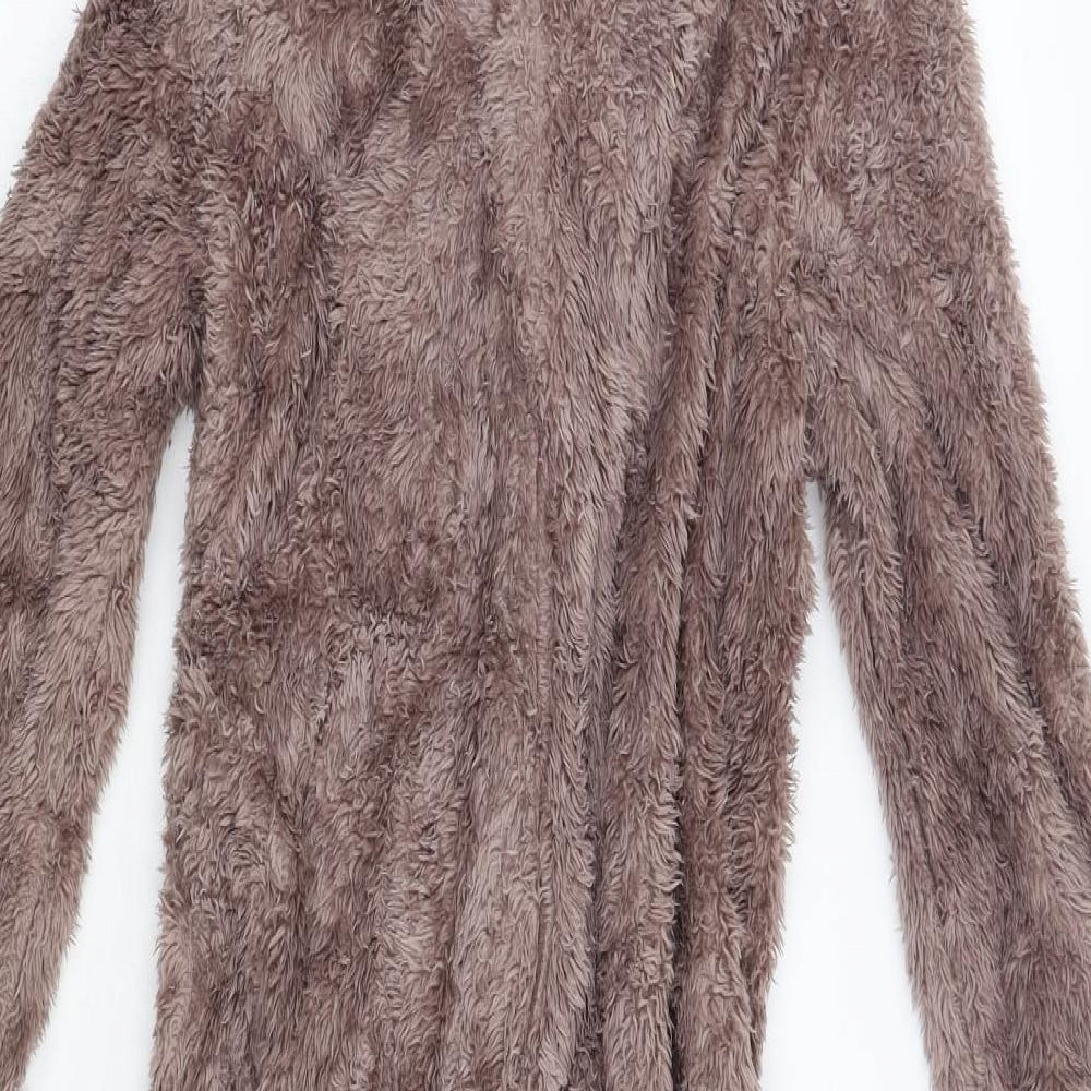 TRUE DREAM Girls Brown Solid Fleece Top Pyjama Pants Size 7-8 Years  - Raindeer
