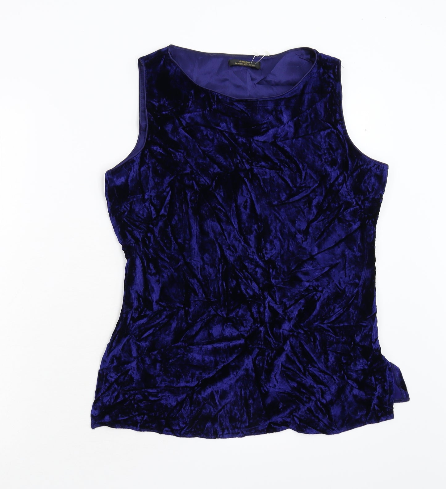 Marks and Spencer Womens Blue  Velour Tunic Blouse Size 12