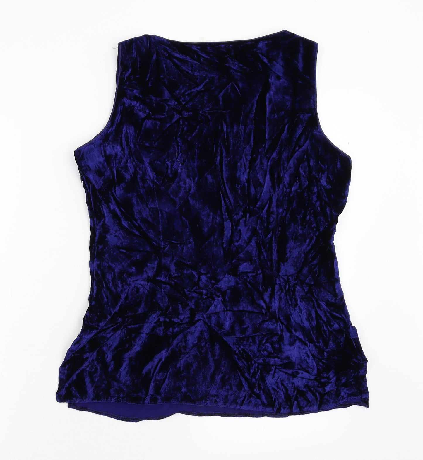 Marks and Spencer Womens Blue  Velour Tunic Blouse Size 12