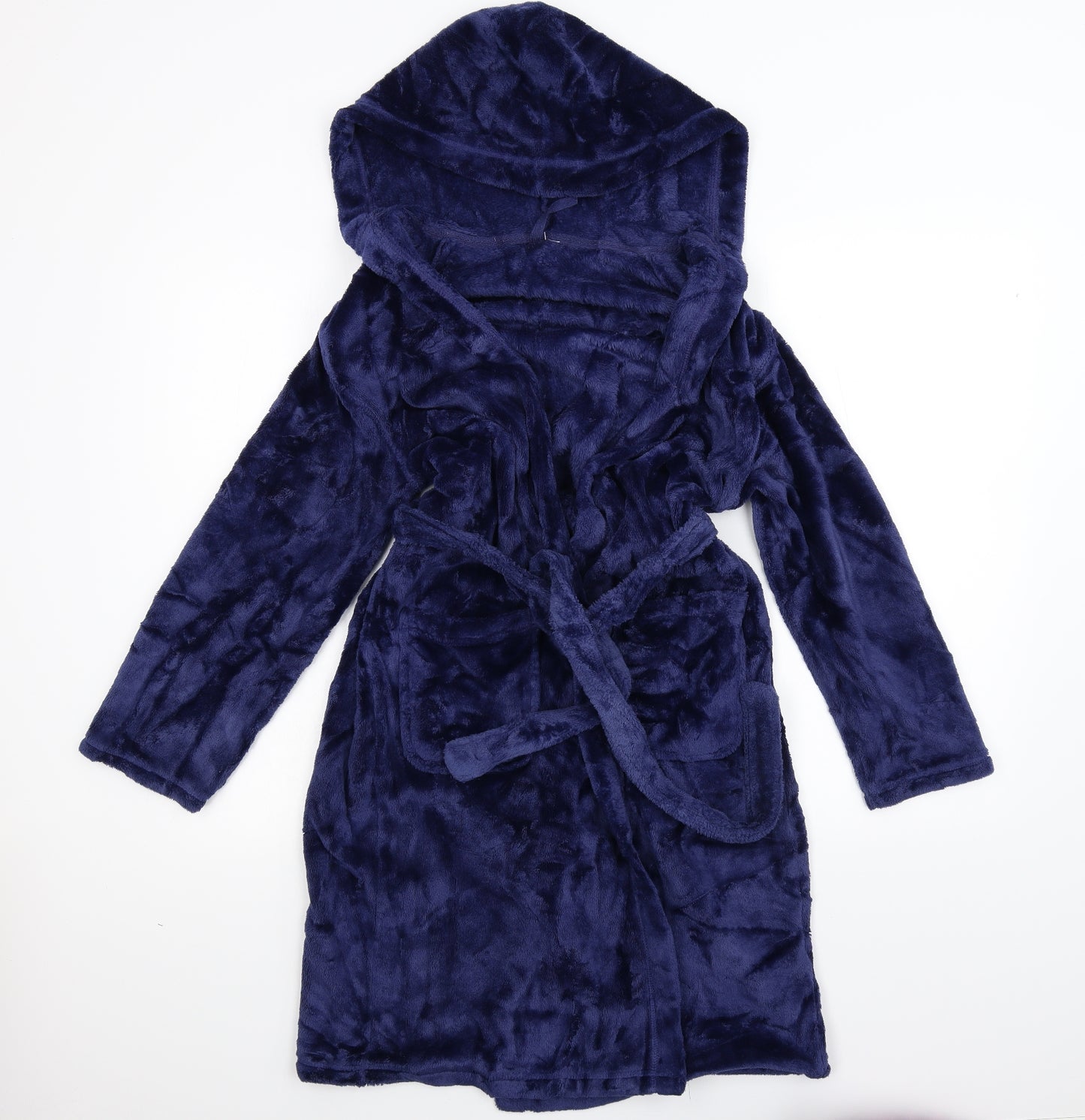 Marks and Spencer Boys Blue Solid Fleece  Robe Size 11-12 Years