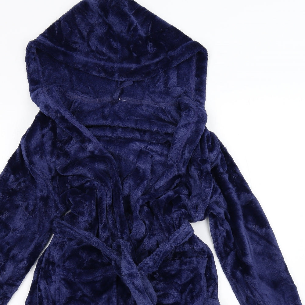 Marks and Spencer Boys Blue Solid Fleece  Robe Size 11-12 Years