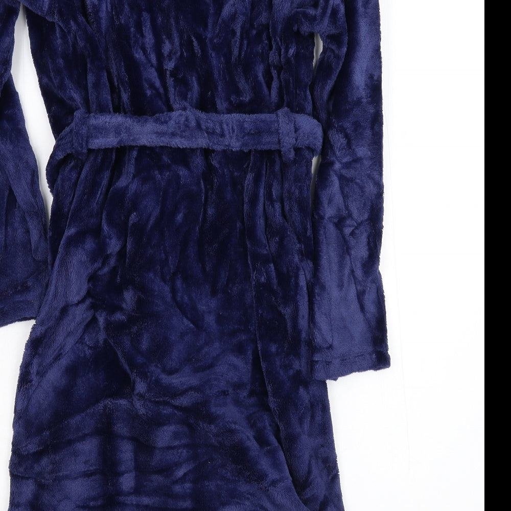 Marks and Spencer Boys Blue Solid Fleece  Robe Size 11-12 Years