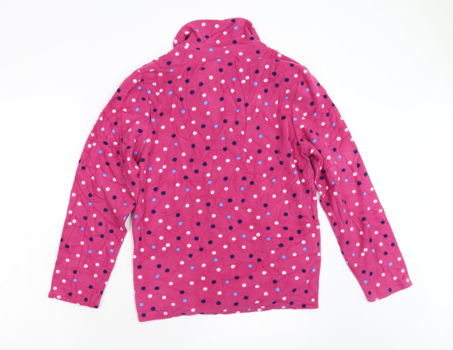 M&Co Womens Pink Polka Dot Fleece Kimono Pyjama Set Size 10