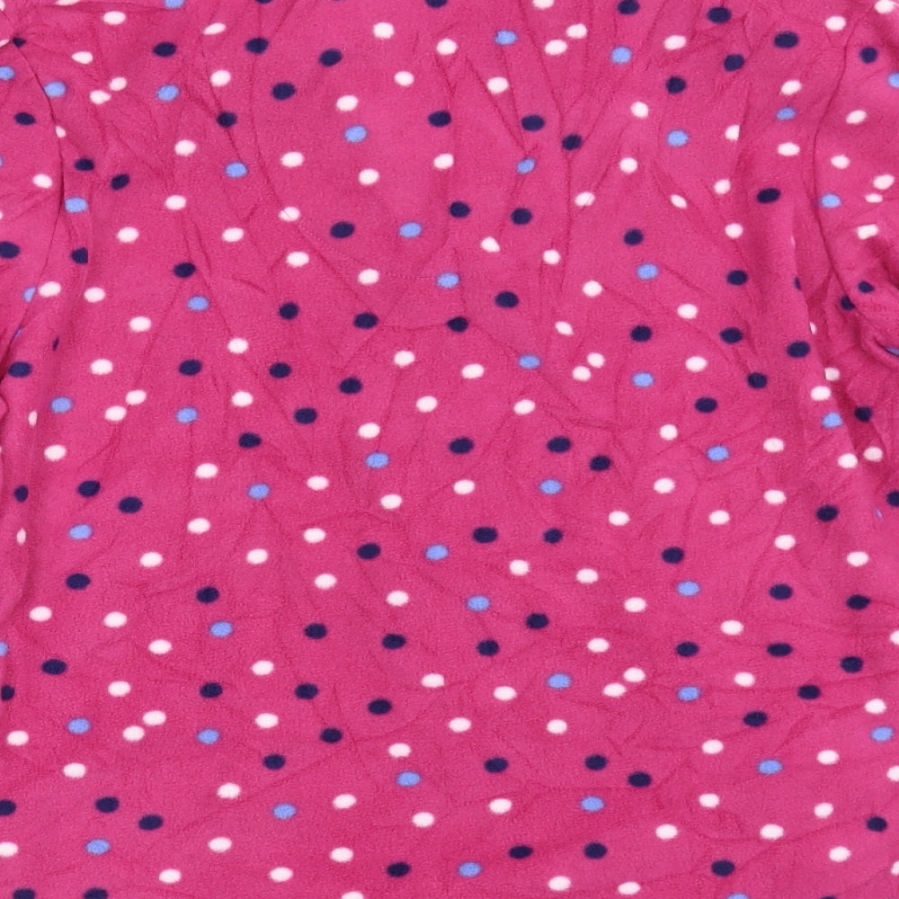 M&Co Womens Pink Polka Dot Fleece Kimono Pyjama Set Size 10