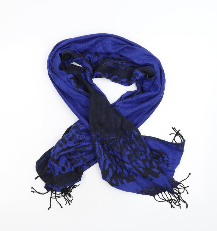 Preworn Womens Blue Geometric Scarf