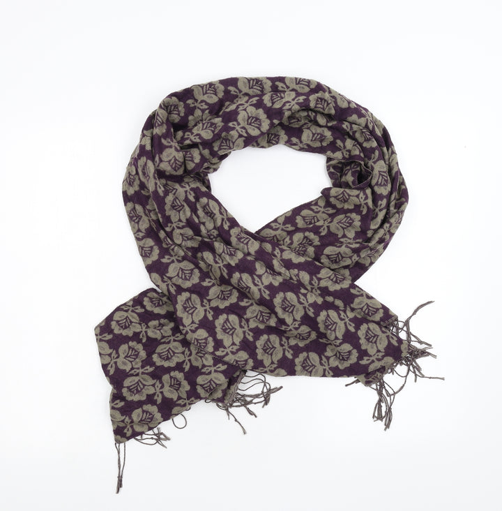 Preworn Womens Red Floral Scarf