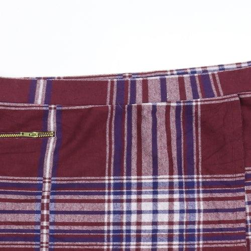 TU Womens Red Check  Mini Skirt Size 14