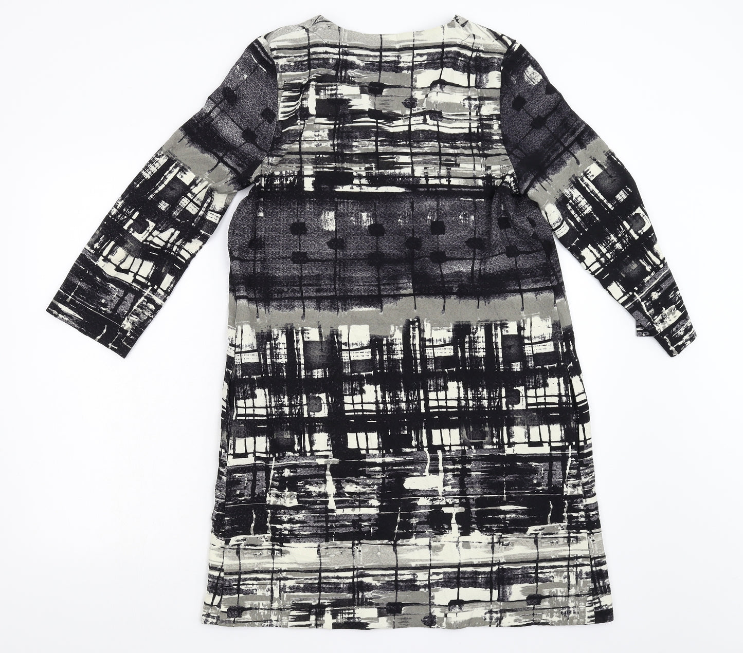 TOUPY Womens Black Geometric  A-Line  Size S
