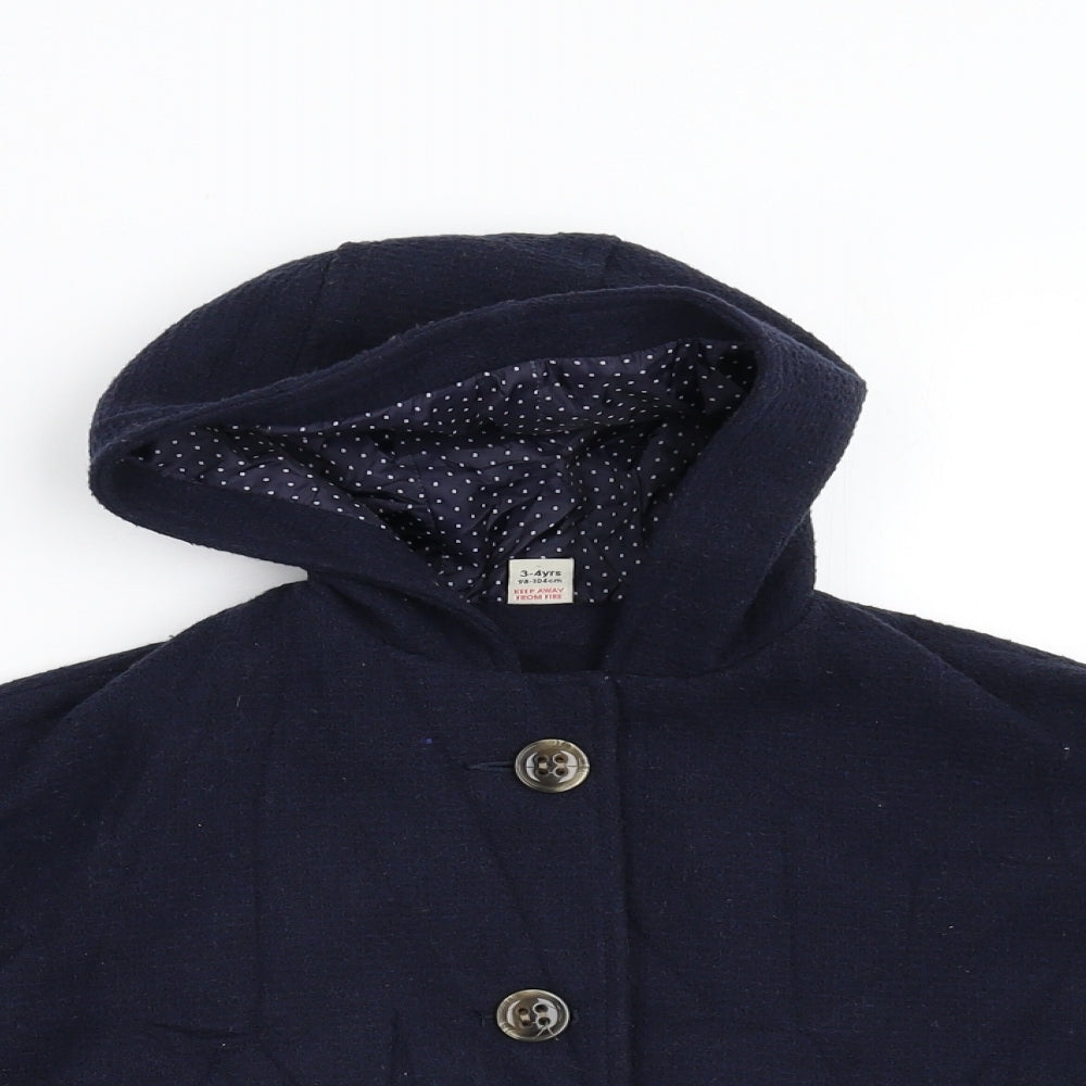 TU Girls Blue   Jacket Poncho Size 3-4 Years